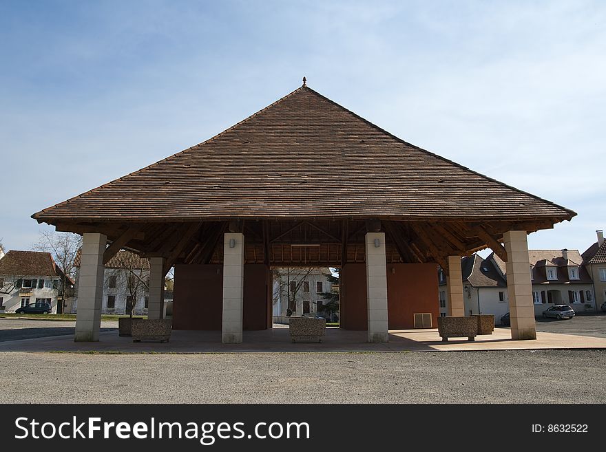 Rural market hall lacated in south of france