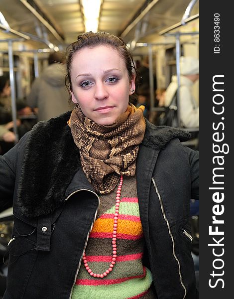 Young Girl in subway wagon