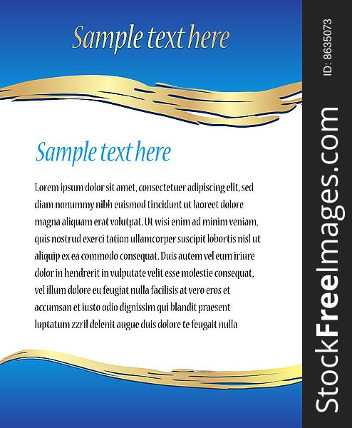 Letter template with blue top and bottom. Letter template with blue top and bottom