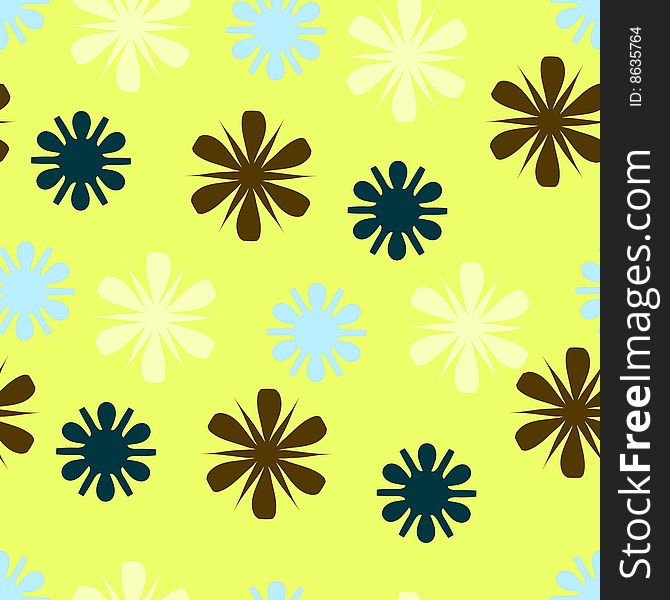 Colorful line art flowers seamless background pattern. Colorful line art flowers seamless background pattern