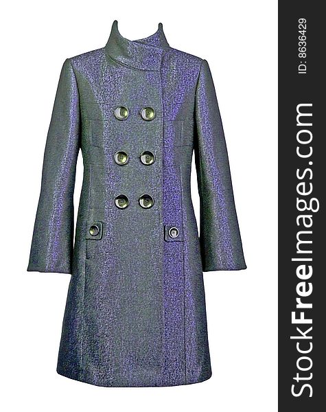 Woman fashion isolated gray wool coat