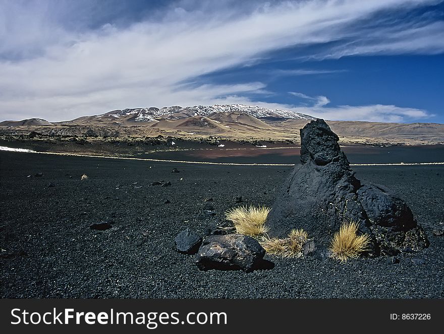 Rocks in Volcanic Landscape in Payunia Provincial Park, Argentina. Rocks in Volcanic Landscape in Payunia Provincial Park, Argentina