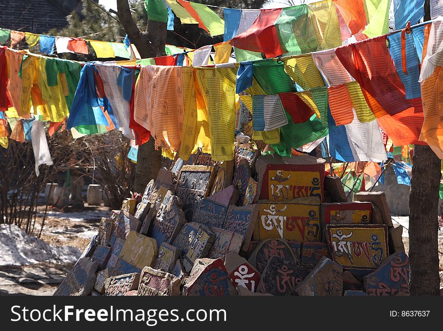 Prayer flag for world peace and love