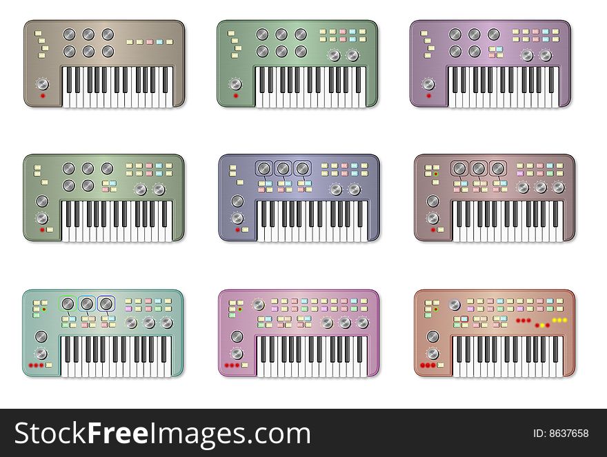 Vintage Retro Keyboards Icons