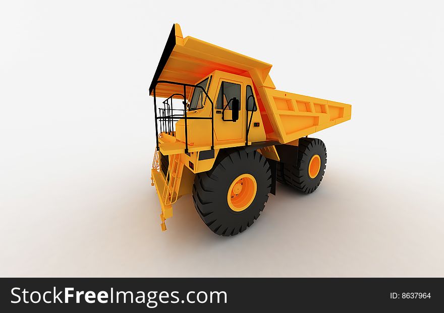 Yellow Dump and white background