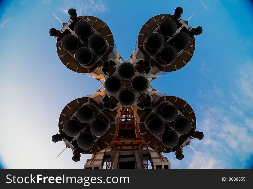 Russian spaceship VOSTOK booster jets. Russian spaceship VOSTOK booster jets