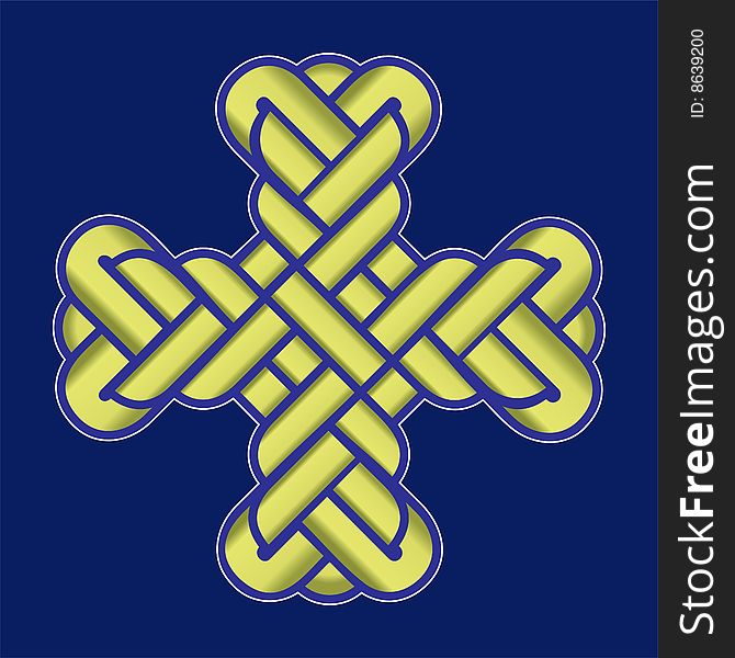 Vector image of twisted Christian Holy cross. Vector image of twisted Christian Holy cross