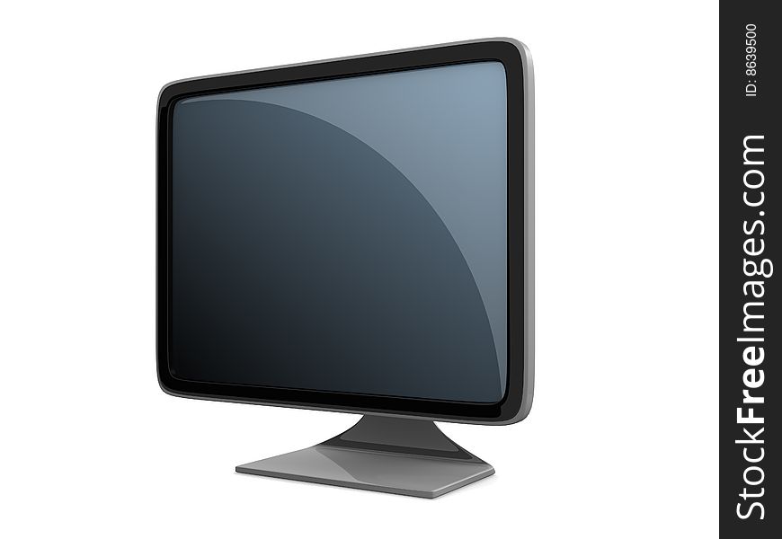 LCD monitor on white background