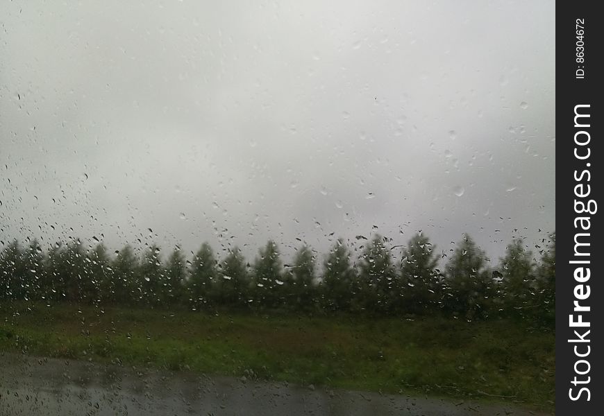 Rain On The Car`s Window