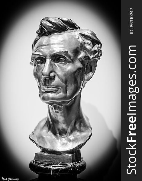 Abraham Lincoln Leonard Wells Volk, 1828-1895 Modeled 1860, cast 1880 Bronze From the curation card:On May 18,1860, Leonard Volk made a life mask by covering the future president&#x27;s face in plaster, letting it set, and carefully removing it. Volk then used the mask to create numerous bronze sculptures. Because they were based directly from Lincoln&#x27;s face, the sculptures have a freshness and level of detail that capture the intensity of the 51-year-old presidential candidate. At the time Volk made the life mask, Lincoln did not yet wear the beard that would later become an iconic part of his popular image. The Huntington Library, Art Collections, and Botanical Gardens in San Marino, California