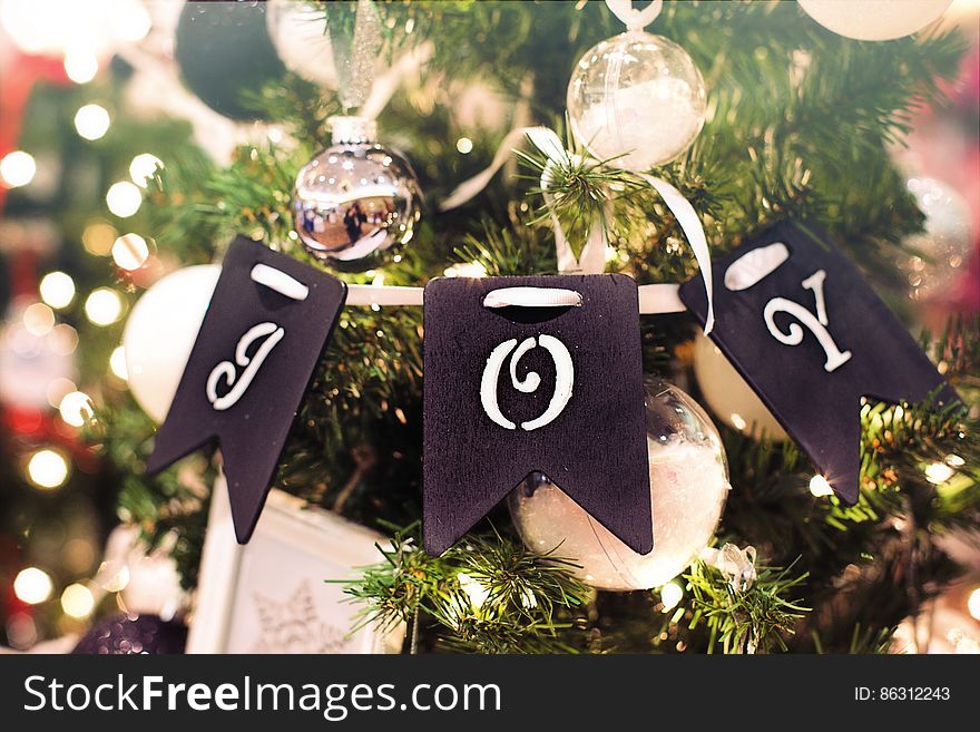 Close-up Photo of Christmas Decoration Hanging on Tree