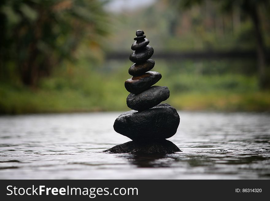 Balanced Stones In Water