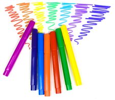 Color Felt-tip Pens On A Background Royalty Free Stock Photo Color Felt-tip Pens On A Background Royalty Free Stock Photo