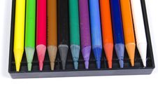 Set Of Color Pencils Woodless Stock Photography