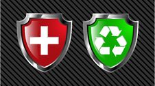Red And Green Shield Royalty Free Stock Images