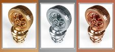 Gold, Silver And Bronze Wheel Awards Royalty Free Stock Photo Gold, Silver And Bronze Wheel Awards Royalty Free Stock Photo