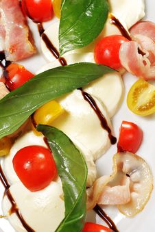 Salad - Tomato With Mozzarella Royalty Free Stock Photos Salad - Tomato With Mozzarella Royalty Free Stock Photos