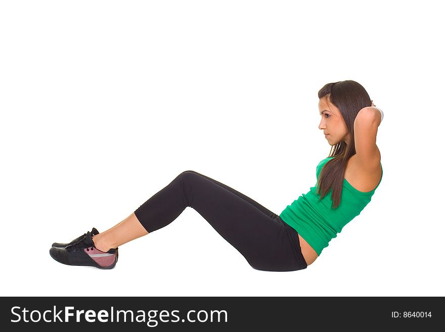 Young Beautiful Woman Exercise