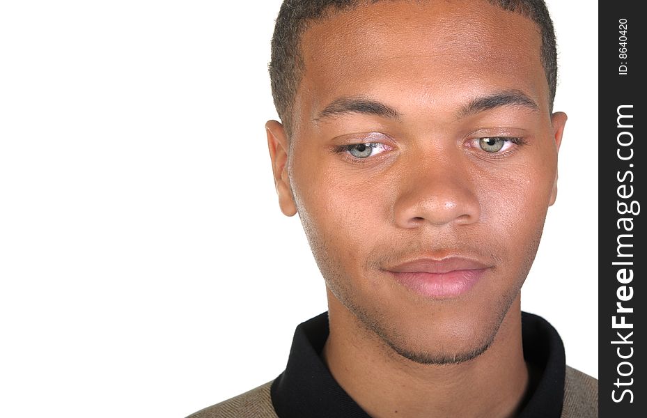 Nice Isolated portrait of a afro american man. Nice Isolated portrait of a afro american man