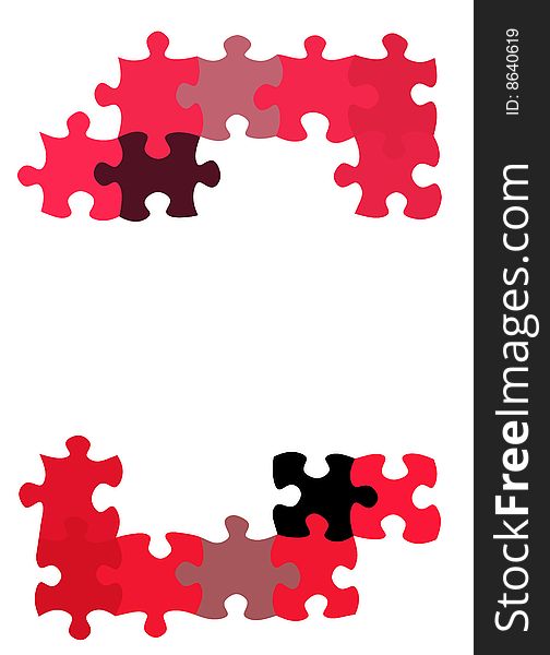 Texture of two groups of jigsaw pieces with empty space. Texture of two groups of jigsaw pieces with empty space