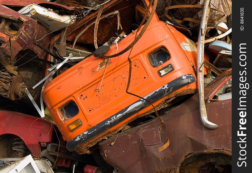 Old faulty cars ready for recycling. Old faulty cars ready for recycling