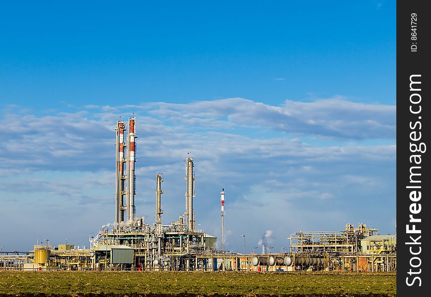 Petrochemical industrial park and oil refinery. Petrochemical industrial park and oil refinery