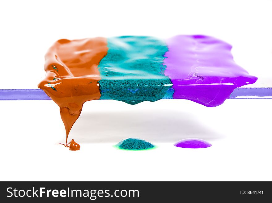 The wax of three different colours