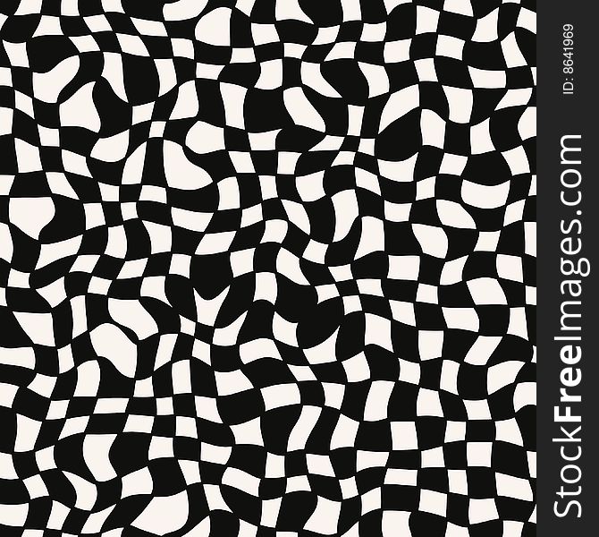 Seamless texture of swirling black and white blocks. Seamless texture of swirling black and white blocks