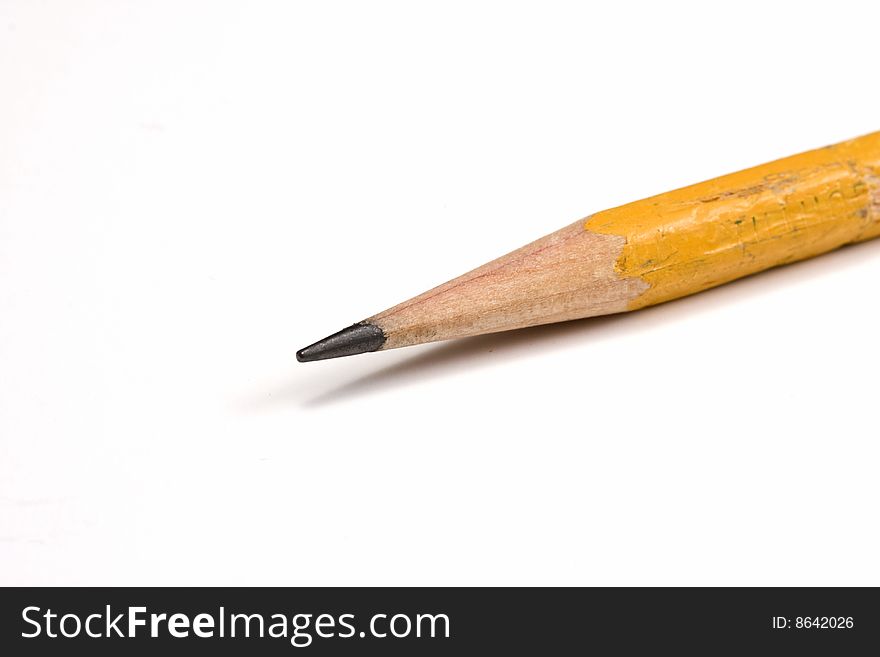 A wooden pencil, isolated on white