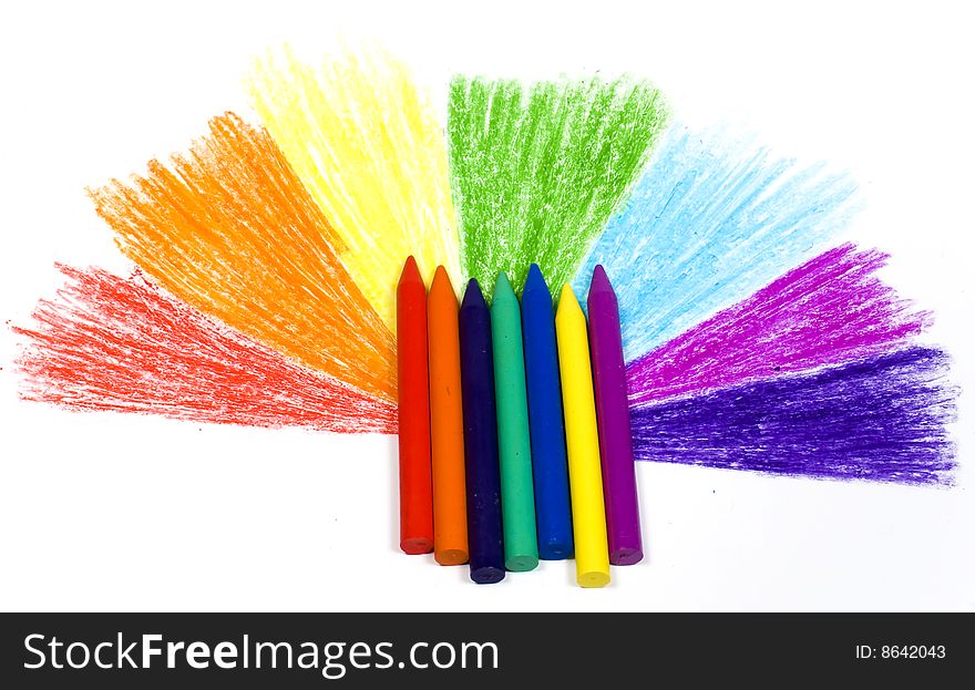 Rainbow With Wax Pencils