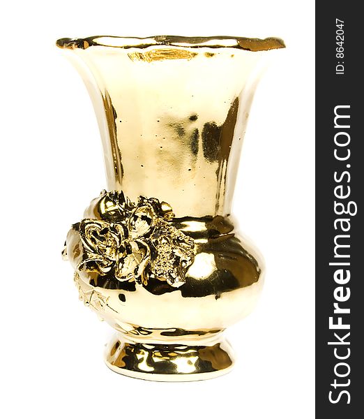 Fine gold vase with an ornament