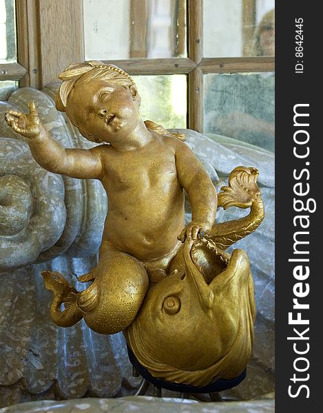 Gold cherub in European Palace