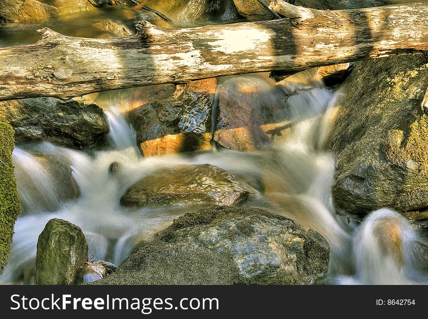 View of a small waterfall in High Dynamic Range version.