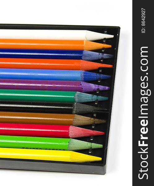 Set of color woodless pencils of pastel tones