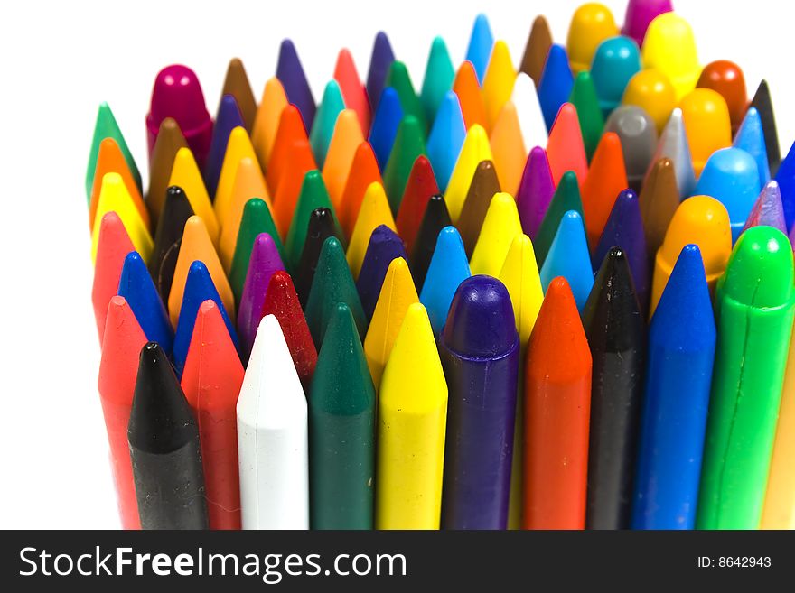 The children's color wax and oil pencils costing vertically