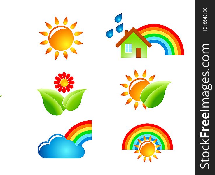 Set of vector templates with weather icons. Set of vector templates with weather icons