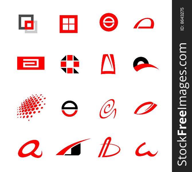 Set of vector templates for logotypes