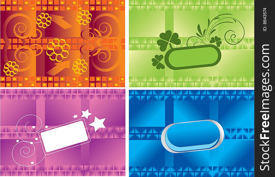 Set of colorful backgrounds,vector
