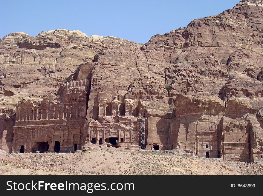 The ancient city of built of Petra, Jordan. The ancient city of built of Petra, Jordan.