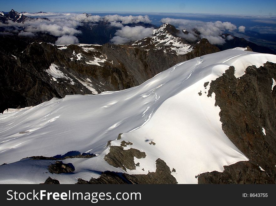 New Zealand snow capped mountains. New Zealand snow capped mountains