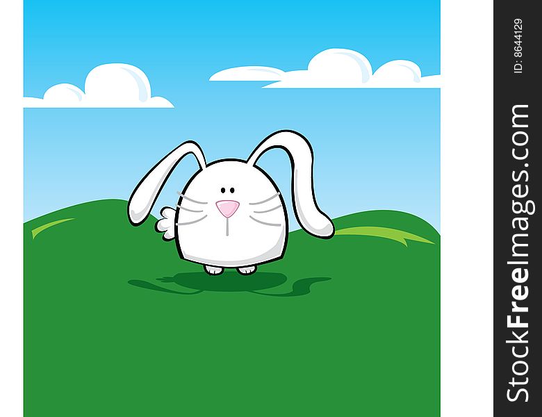 Vector bunny in the grass