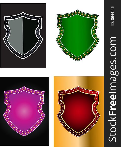 Vector four colour Medal with white background
