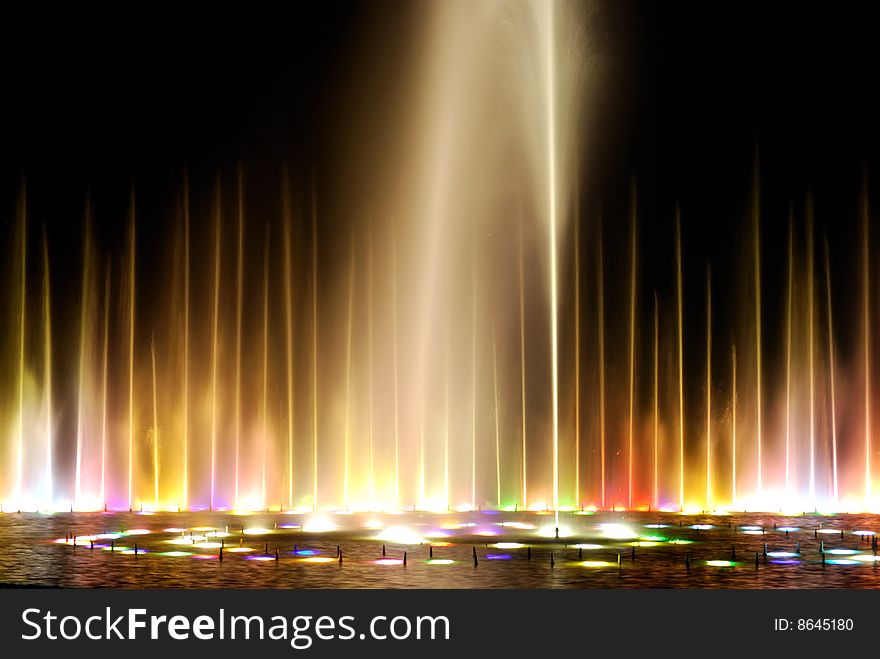 Music fountain in West Lake, Hangzhou, China. Music fountain in West Lake, Hangzhou, China.