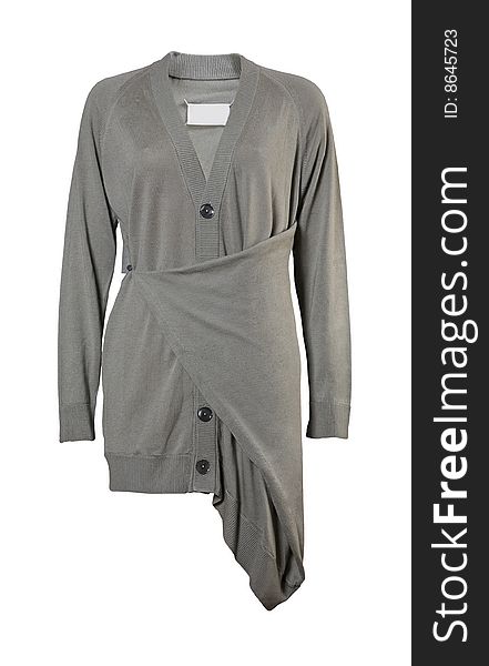 Woman fashion isolated grey dress