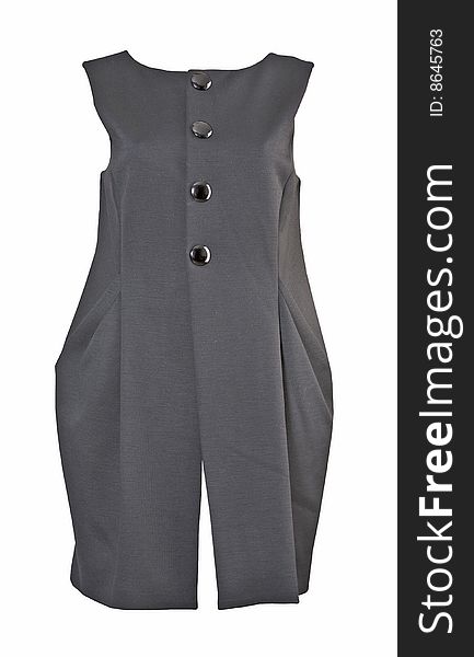 Woman fashion isolated grey dress