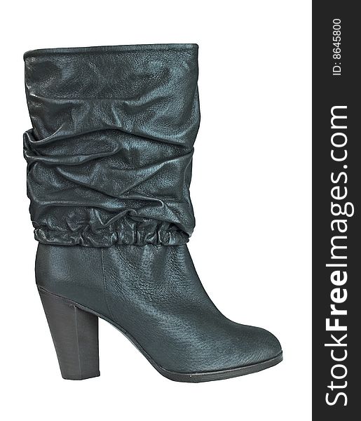 High heel color leather boot. High heel color leather boot