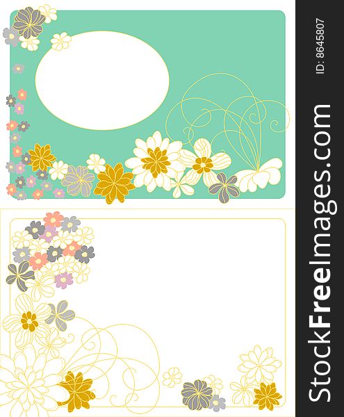 Vector design with pale flowers drawing. Vector design with pale flowers drawing