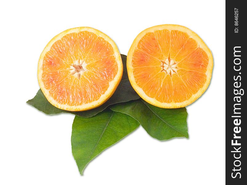 Orange fruit on green leaf leaf. Orange fruit on green leaf leaf