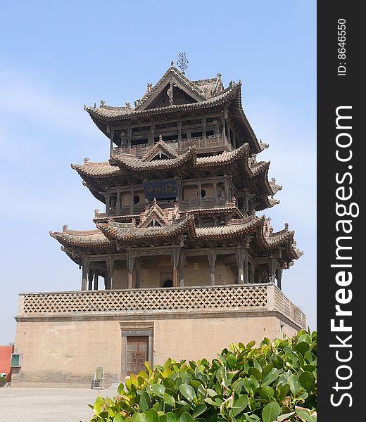 Shanxi Wanrong Houtu Chinese Temple, the oldest building wind Floor. Shanxi Wanrong Houtu Chinese Temple, the oldest building wind Floor