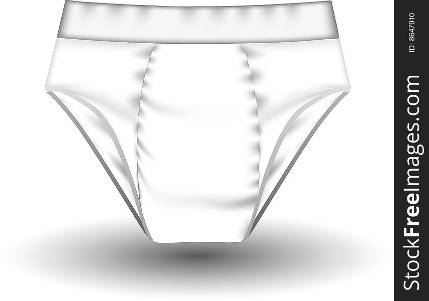 White Photorealistic briefs. Vector illustration